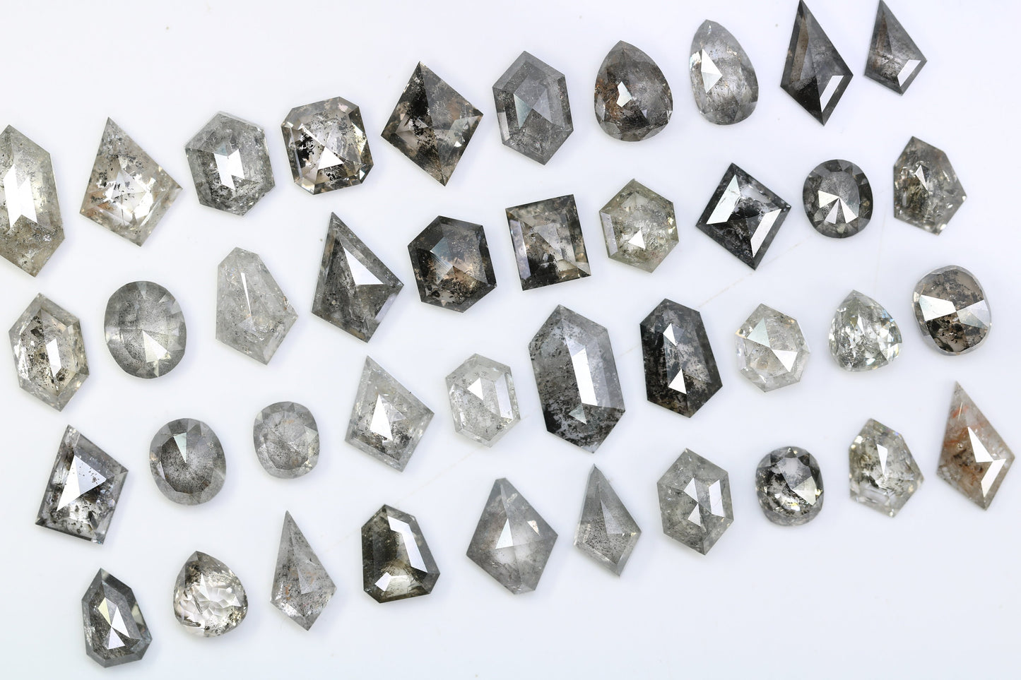 Loose Salt and Pepper Diamonds | Mixed Shape Natural Black and Gray Diamonds | Unique Gemstones for Jewelry Gifts