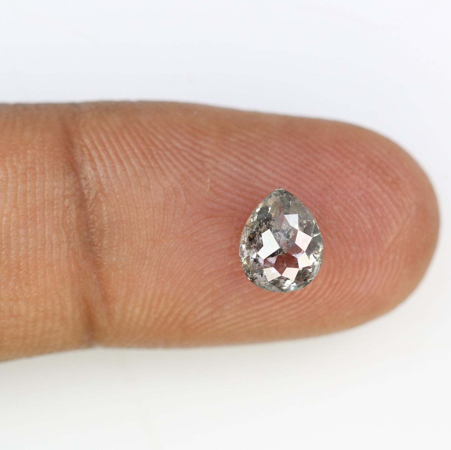 1.44 CT Pear Shape Salt and Pepper Diamond | Wedding Gift Proposal Ring | Unique Jewelry Gift for Daughter | Birthday Gift Idea
