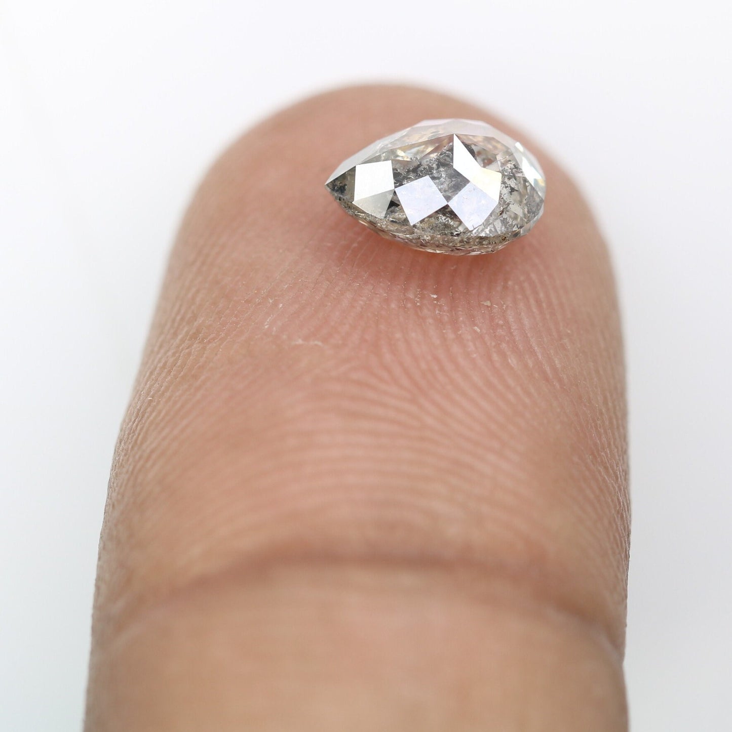 1.44 CT Pear Shape Salt and Pepper Diamond | Wedding Gift Proposal Ring | Unique Jewelry Gift for Daughter | Birthday Gift Idea