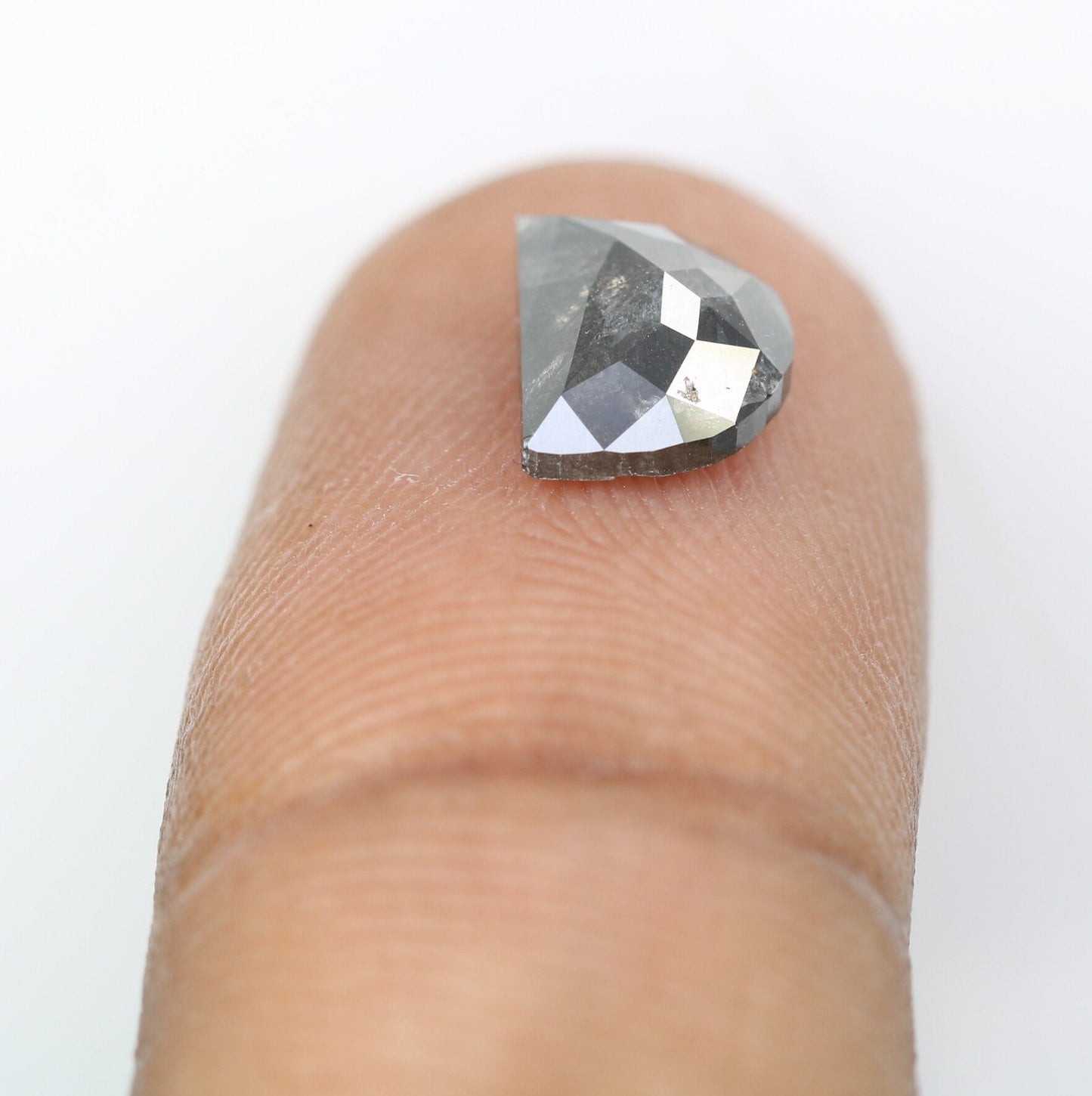 1.73 CT Salt And Pepper Half Moon Shape Diamond For Engagement Ring | Proposal Ring | Elegant Diamond Pendant | Gift For HerFor Gold Ring