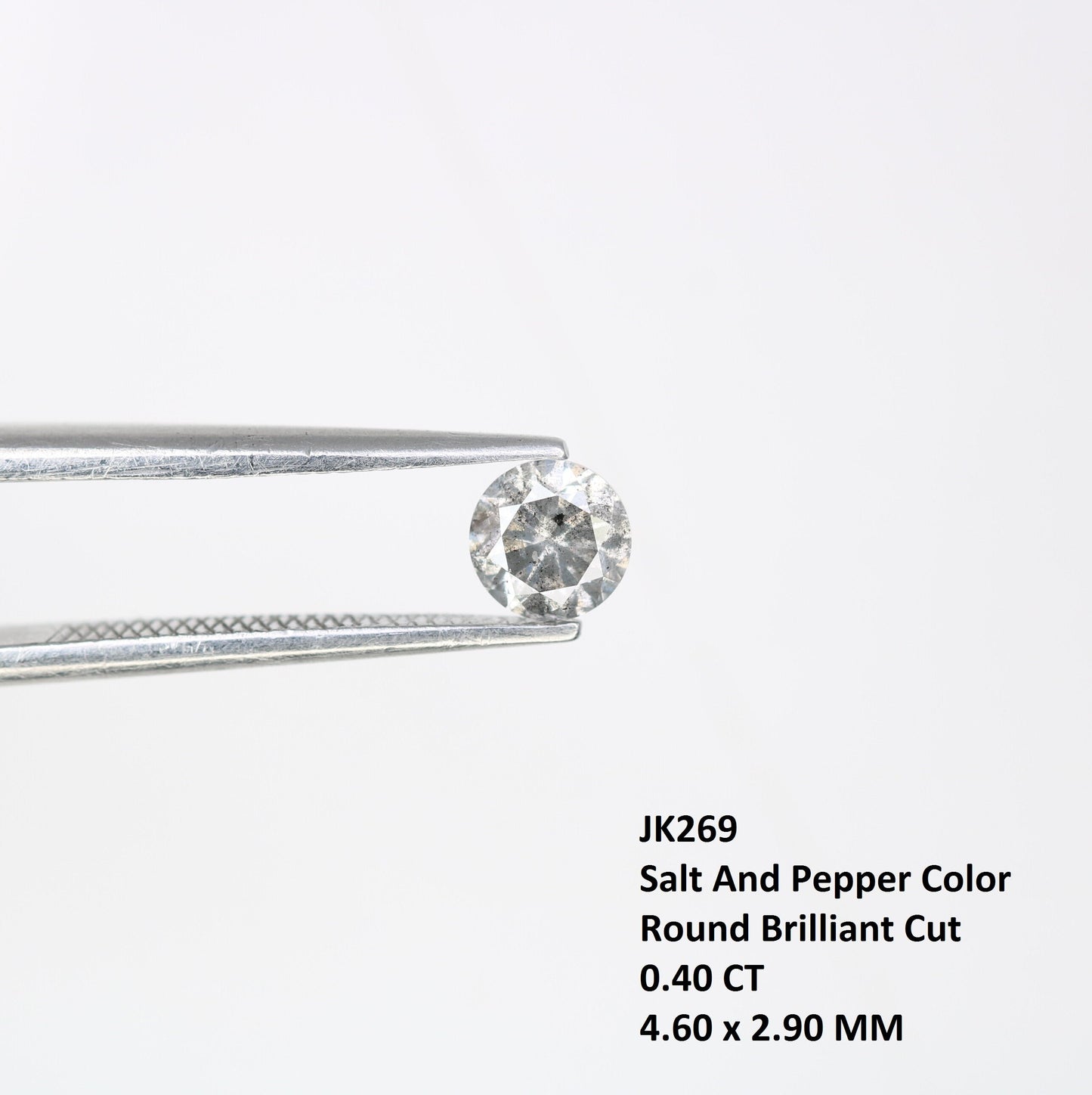 0.4 CT Natural Salt and Pepper Brilliant Cut Rustic Diamond | Multiple Occasions, Wedding, or Gifts for Wife or Sister | Custom Gold Ring