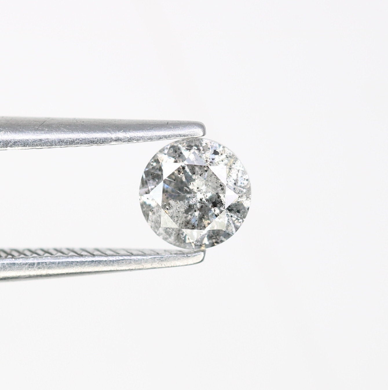 0.43 CT Loose Salt and Pepper Diamond | Brilliant Cut Natural Stone for Engagement Rings | Unique Wedding or Birthday Gift
