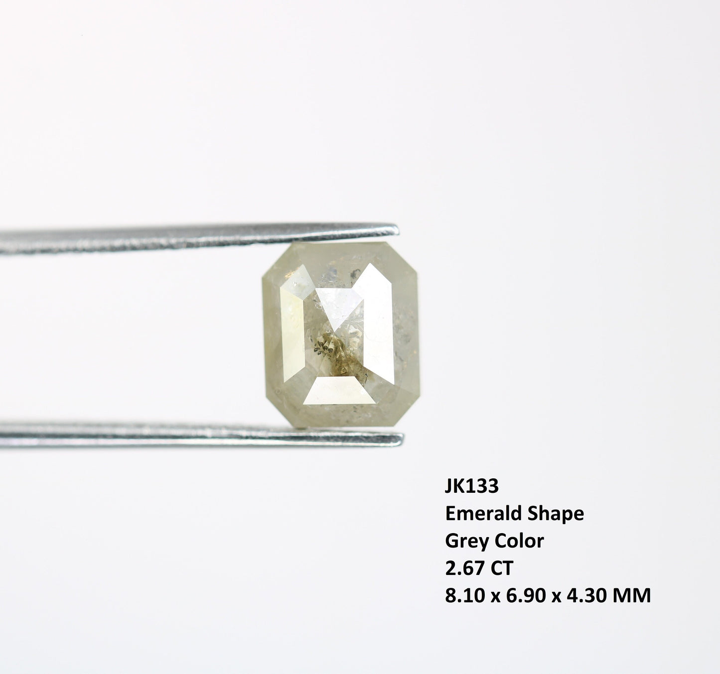 2.67 CT Emerald Cut Loose Diamond - Salt and Pepper Emerald Shape Diamond - Emerald For Wedding Ring - LABORDAY Offer - Customize Jewelry