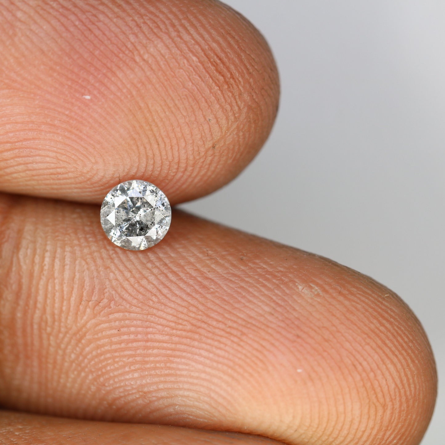 0.43 CT Loose Salt and Pepper Diamond | Brilliant Cut Natural Stone for Engagement Rings | Unique Wedding or Birthday Gift