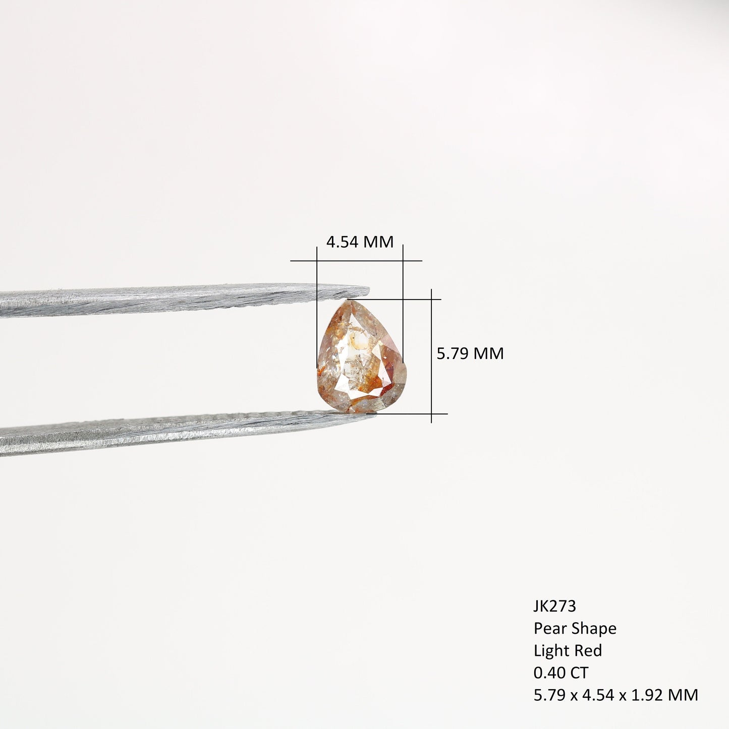 0.4 CT Natural Rough Pear Shape Light Red Colour Loose Diamond For Engagement Ring, Wedding Jewlery, Gift For HerFor Gold Ring Diamonds