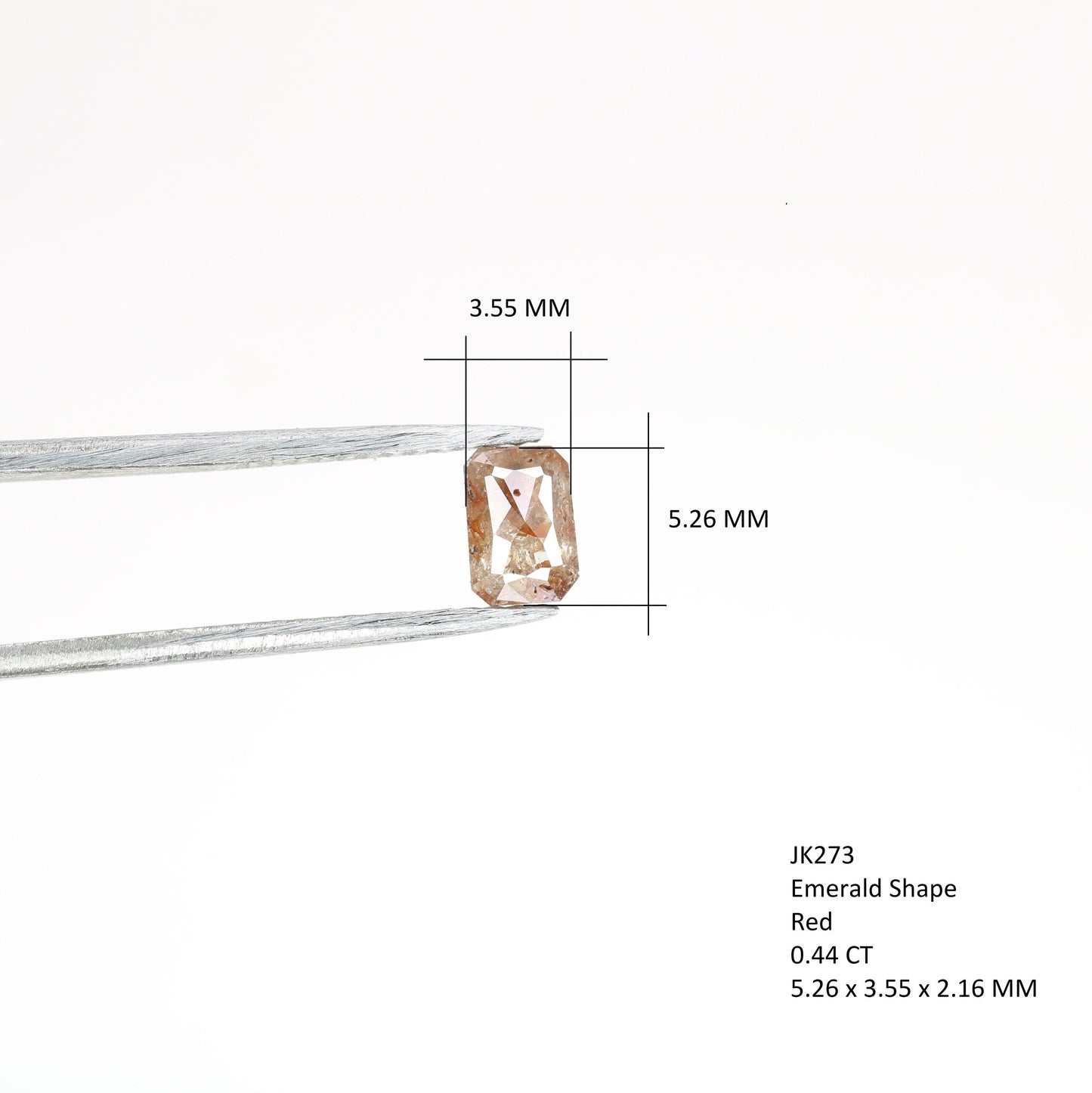 0.44 CT Emerald Cut Loose Salt & Pepper Diamond - Perfect for Wedding Rings - Labor Day Sale