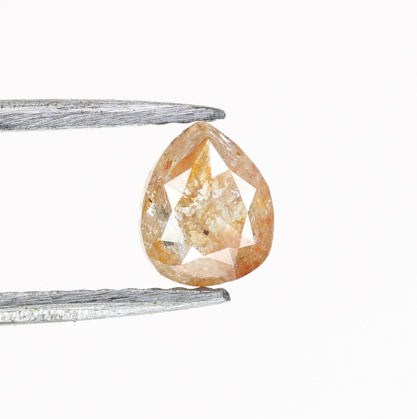 0.48 CT Natural Peach Colour Rustic Pear shape Diamond For Wedding Ring, Proposal Ring, Customized Jewlery MakingFor Gold Ring Diamonds