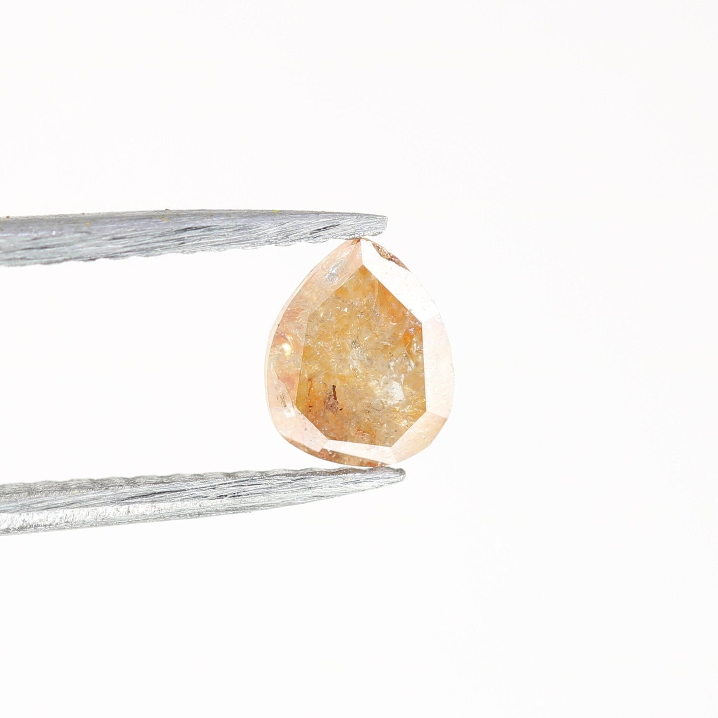0.48 CT Natural Peach Colour Rustic Pear shape Diamond For Wedding Ring, Proposal Ring, Customized Jewlery MakingFor Gold Ring Diamonds