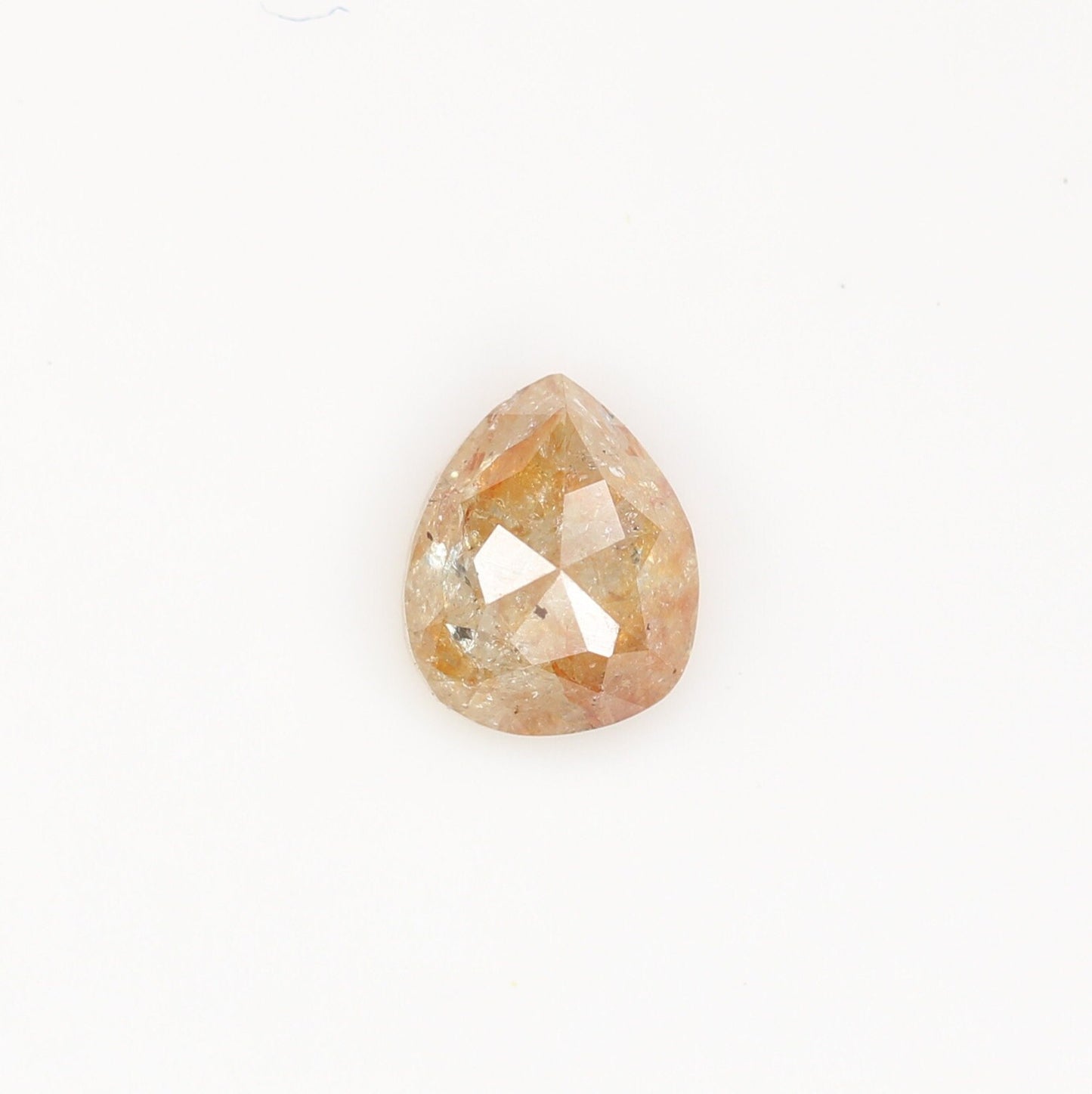 0.48 CT Natural Peach Colour Rustic Pear shape Diamond For Wedding Ring, Proposal Ring, Customized Jewlery MakingFor Gold Ring Diamonds