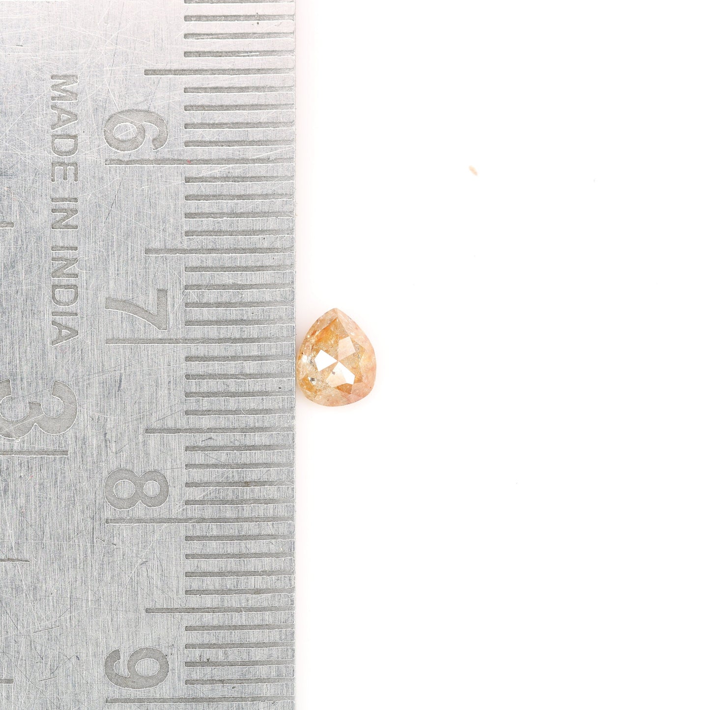 0.48 CT Natural Peach Colour Rustic Pear shape Diamond For Wedding Ring, Proposal Ring, Customized Jewlery MakingFor Gold Ring Diamonds