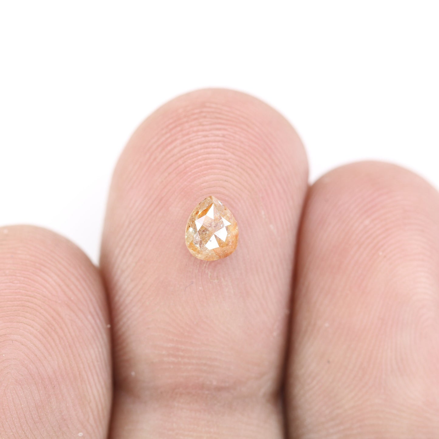 0.48 CT Natural Peach Colour Rustic Pear shape Diamond For Wedding Ring, Proposal Ring, Customized Jewlery MakingFor Gold Ring Diamonds