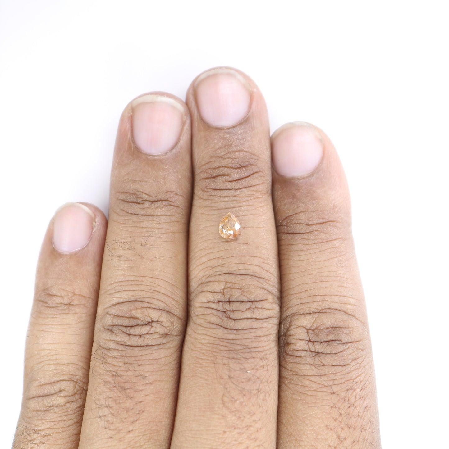 0.48 CT Natural Peach Colour Rustic Pear shape Diamond For Wedding Ring, Proposal Ring, Customized Jewlery MakingFor Gold Ring Diamonds