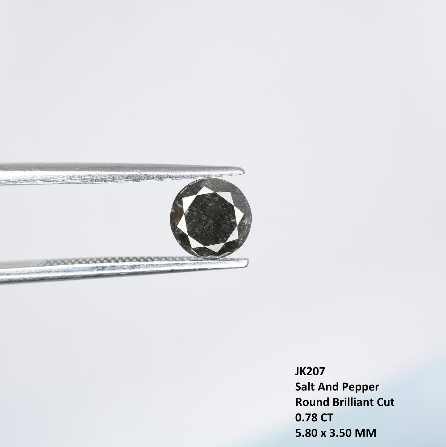 0.78 CT Galaxy Salt and Pepper Diamond | Round Rose Cut Loose Black Diamond for Custom Jewelry Design | Wholesale Pricing Available