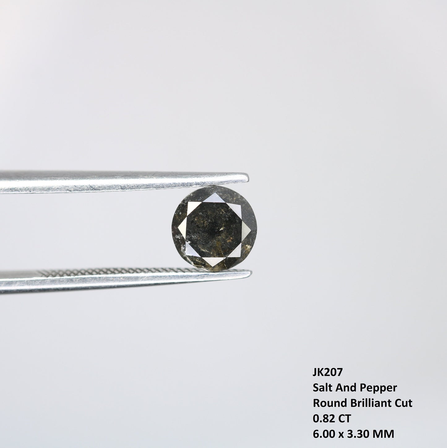 0.82 CT Round Salt and Pepper Galaxy Diamond | Natural Loose Diamond for Custom Gold Rings and Fine Jewelry