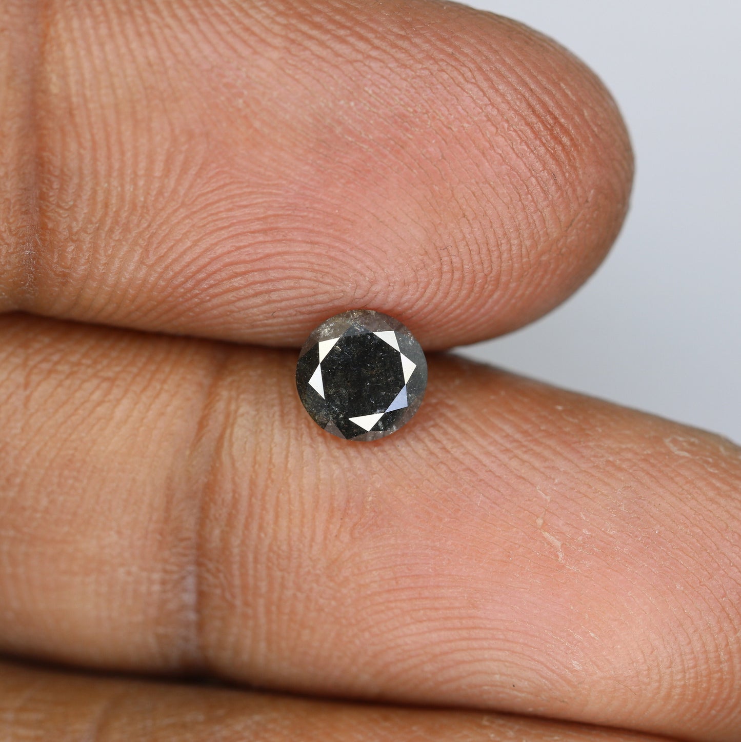 0.78 CT Galaxy Salt and Pepper Diamond | Round Rose Cut Loose Black Diamond for Custom Jewelry Design | Wholesale Pricing Available