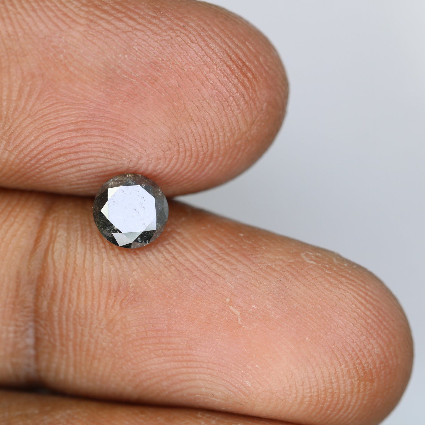 0.78 CT Galaxy Salt and Pepper Diamond | Round Rose Cut Loose Black Diamond for Custom Jewelry Design | Wholesale Pricing Available