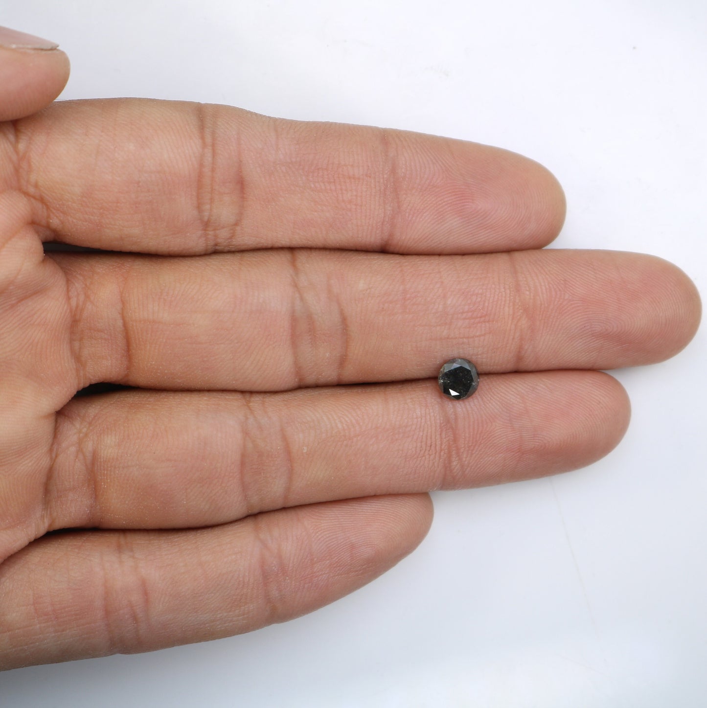 0.78 CT Galaxy Salt and Pepper Diamond | Round Rose Cut Loose Black Diamond for Custom Jewelry Design | Wholesale Pricing Available