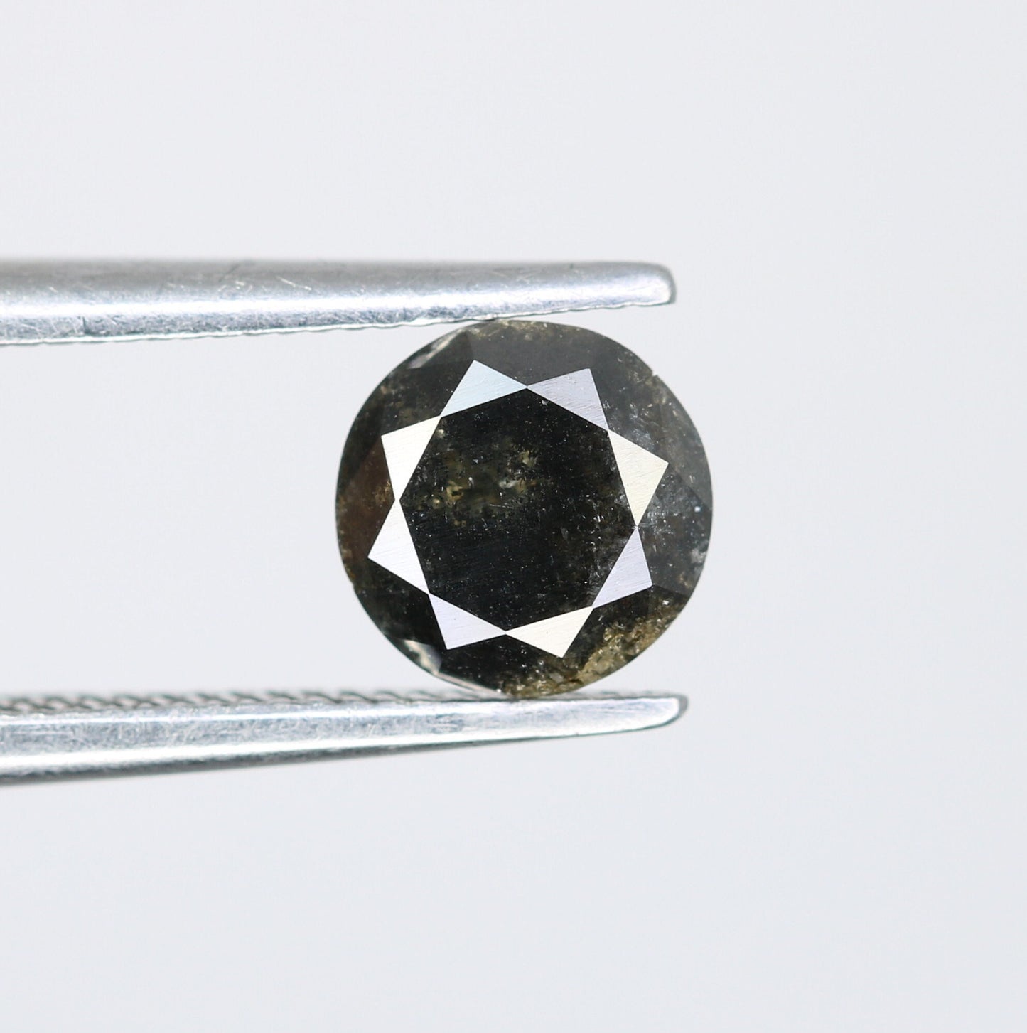 0.76 CT Round Brilliant Cut Salt and Pepper Black Diamond | Loose Natural Diamond for Earrings, Pendants, Necklaces | Wholesale Pricing