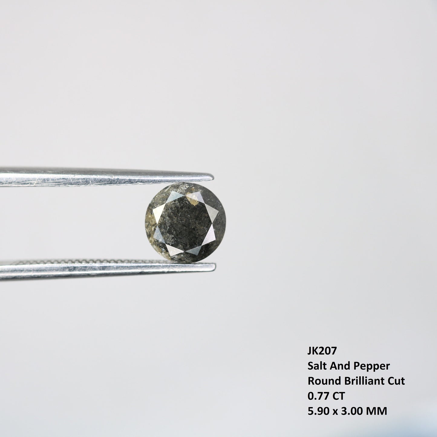 0.77 CT Round Brilliant Cut Galaxy Diamond | Natural Salt and Pepper Black Diamond for Rings, Earrings, Necklaces | Wholesale Pricing