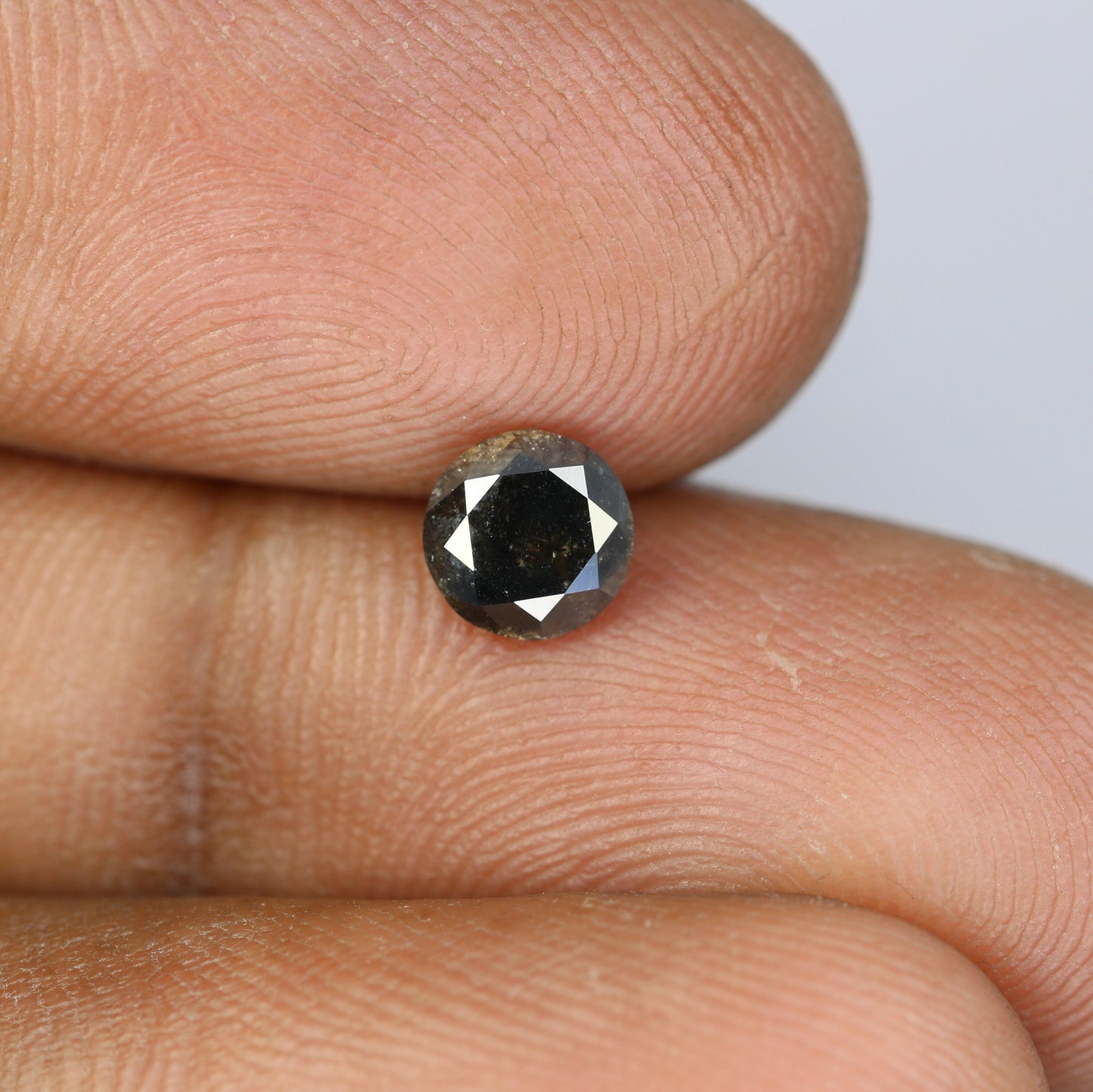 0.76 CT Round Brilliant Cut Salt and Pepper Black Diamond | Loose Natural Diamond for Earrings, Pendants, Necklaces | Wholesale Pricing