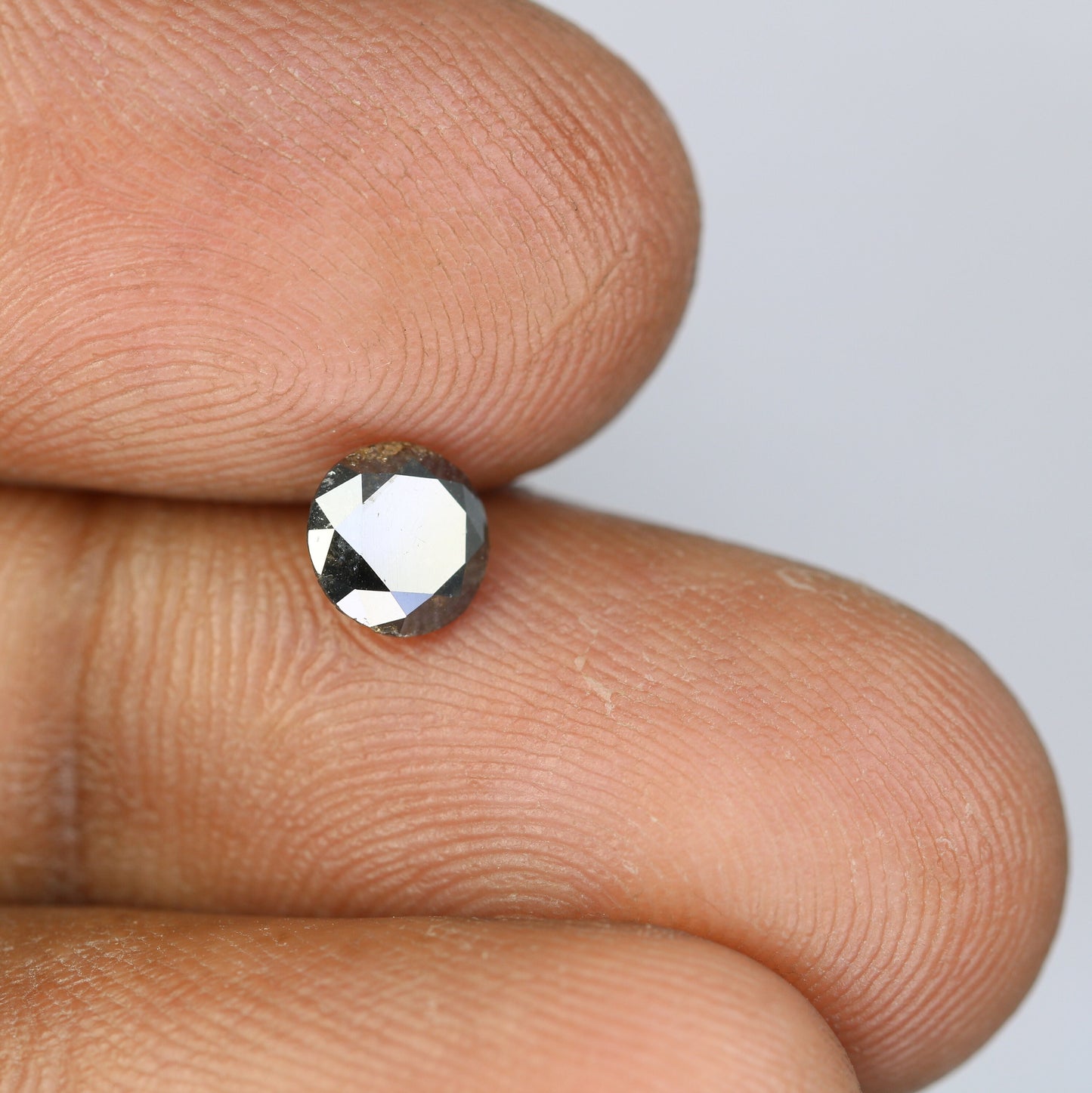0.76 CT Round Brilliant Cut Salt and Pepper Black Diamond | Loose Natural Diamond for Earrings, Pendants, Necklaces | Wholesale Pricing