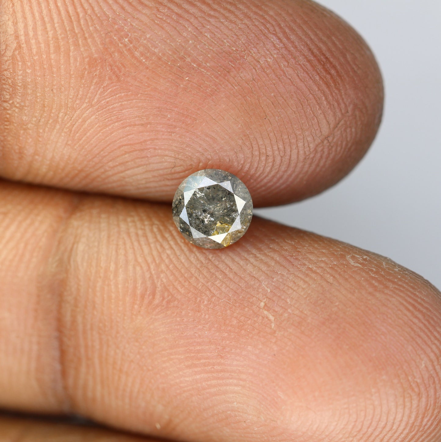 0.77 CT Round Brilliant Cut Galaxy Diamond | 5.6mm Natural Salt and Pepper Black Diamond | Loose Stone for Gold Rings | Perfect Gift for Her