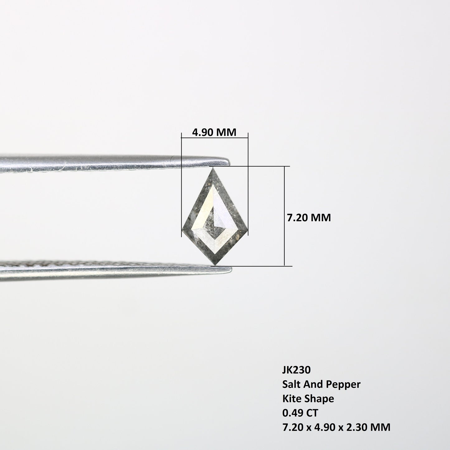 0.49 CT Kite shape Natural Loose Diamond -Kite Shape Salt and Pepper Diamond - For Salt Pepper Diamond Ring - Sale Offer- Unique Gift