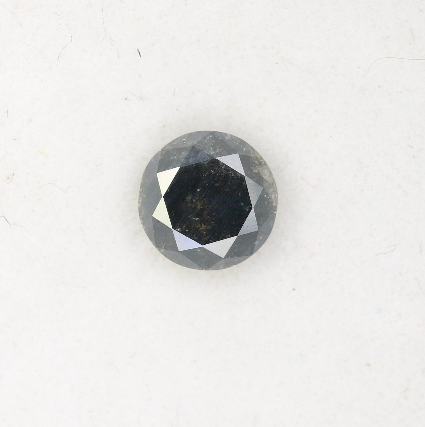 0.76 CT Round Brilliant Cut Salt and Pepper Black Diamond | Loose Natural Diamond for Earrings, Pendants, Necklaces | Wholesale Pricing