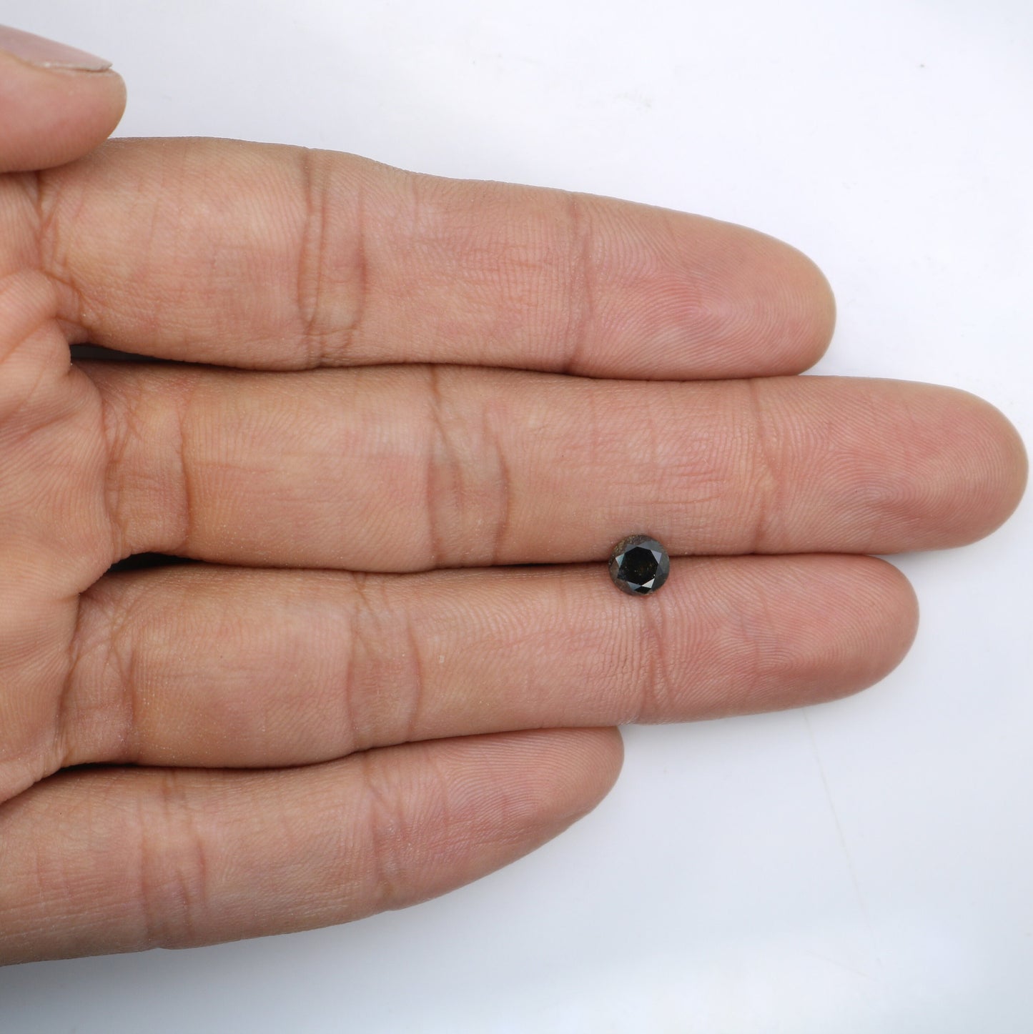 0.76 CT Round Brilliant Cut Salt and Pepper Black Diamond | Loose Natural Diamond for Earrings, Pendants, Necklaces | Wholesale Pricing