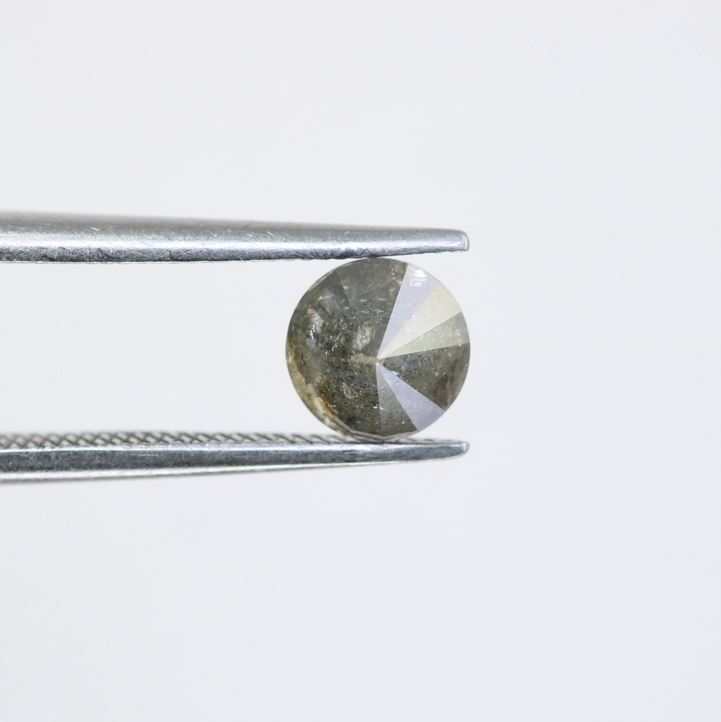 0.76 CT Round Rose Cut Salt and Pepper Galaxy Diamond | 5.6mm Natural Loose Diamond for Ring, Necklace, and Pendant Jewelry Making