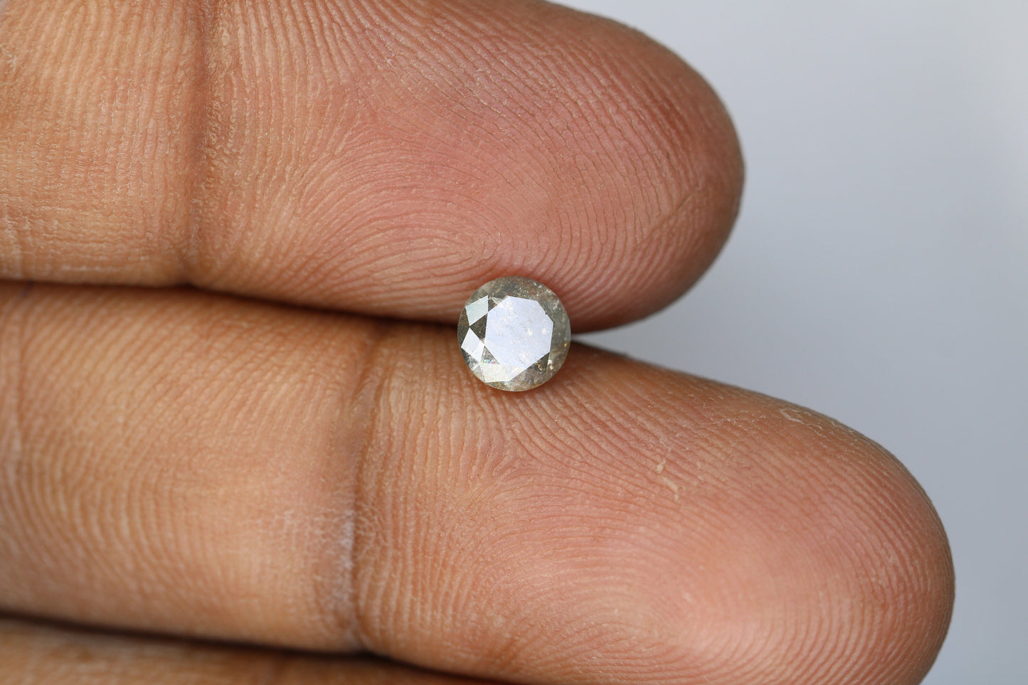 0.76 CT Round Rose Cut Salt and Pepper Galaxy Diamond | 5.6mm Natural Loose Diamond for Ring, Necklace, and Pendant Jewelry Making