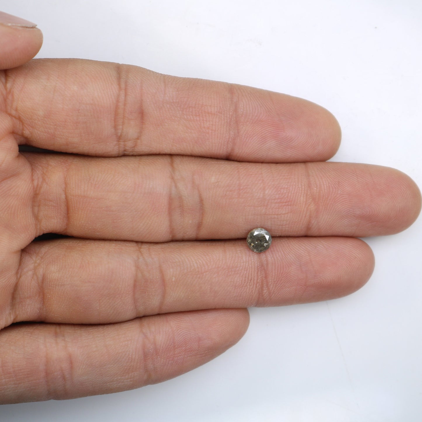 0.76 CT Round Rose Cut Salt and Pepper Galaxy Diamond | 5.6mm Natural Loose Diamond for Ring, Necklace, and Pendant Jewelry Making