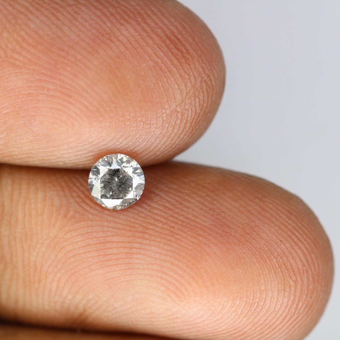 0.45 CT Loose Salt and Pepper Diamond | Brilliant Cut Natural Stone for Custom Gold Rings and Fine Jewelry