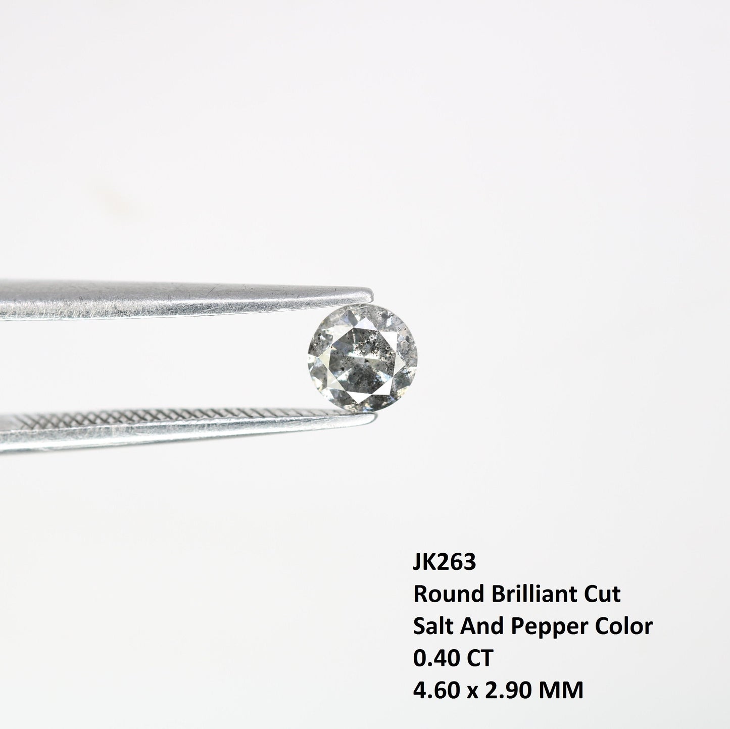 0.40 CT Brilliant Cut Salt and Pepper Diamond | Loose Natural Diamond for Custom Gold Rings and Fine Jewelry