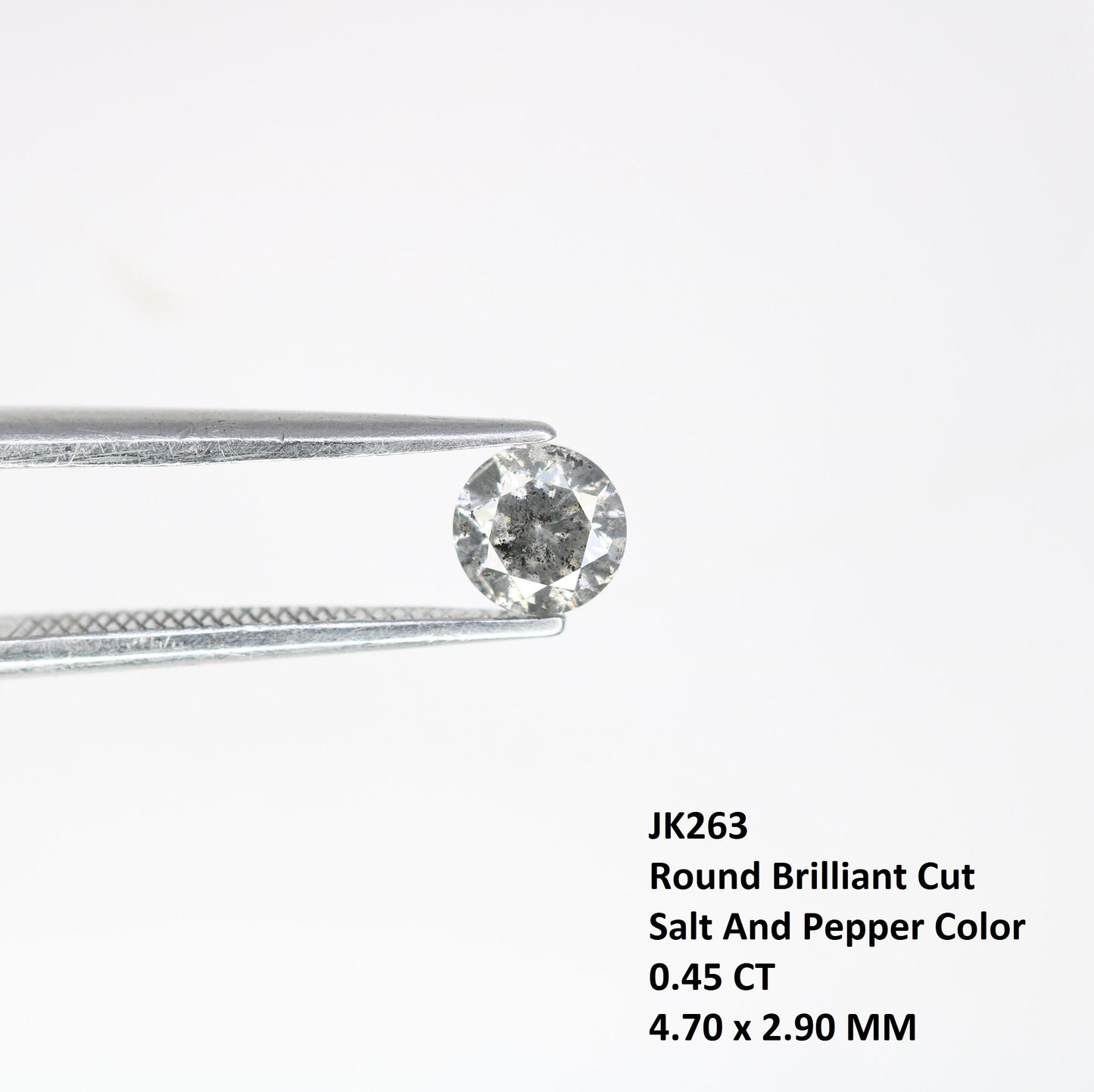 0.45 CT Loose Salt and Pepper Diamond | Brilliant Cut Natural Stone for Custom Gold Rings and Fine Jewelry