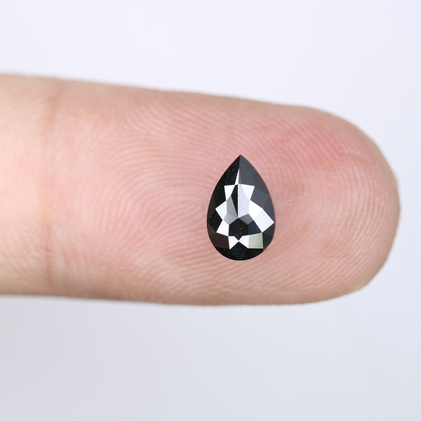 0.90 CT Treated Black Pear Diamond for Engagement Ring | Customizable Jewelry | Elegant Black Diamond Ring
