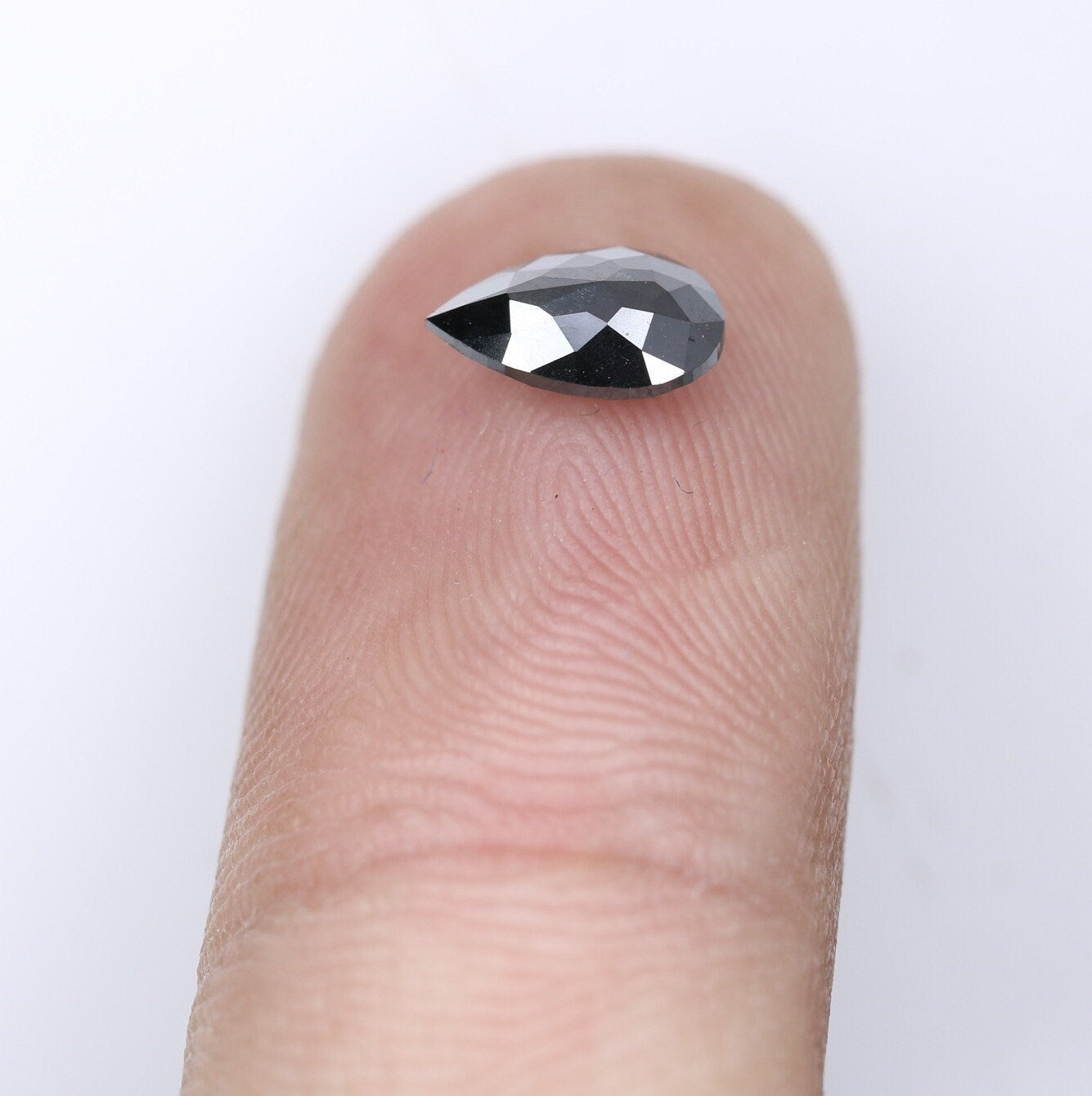 0.90 CT Treated Black Pear Diamond for Engagement Ring | Customizable Jewelry | Elegant Black Diamond Ring