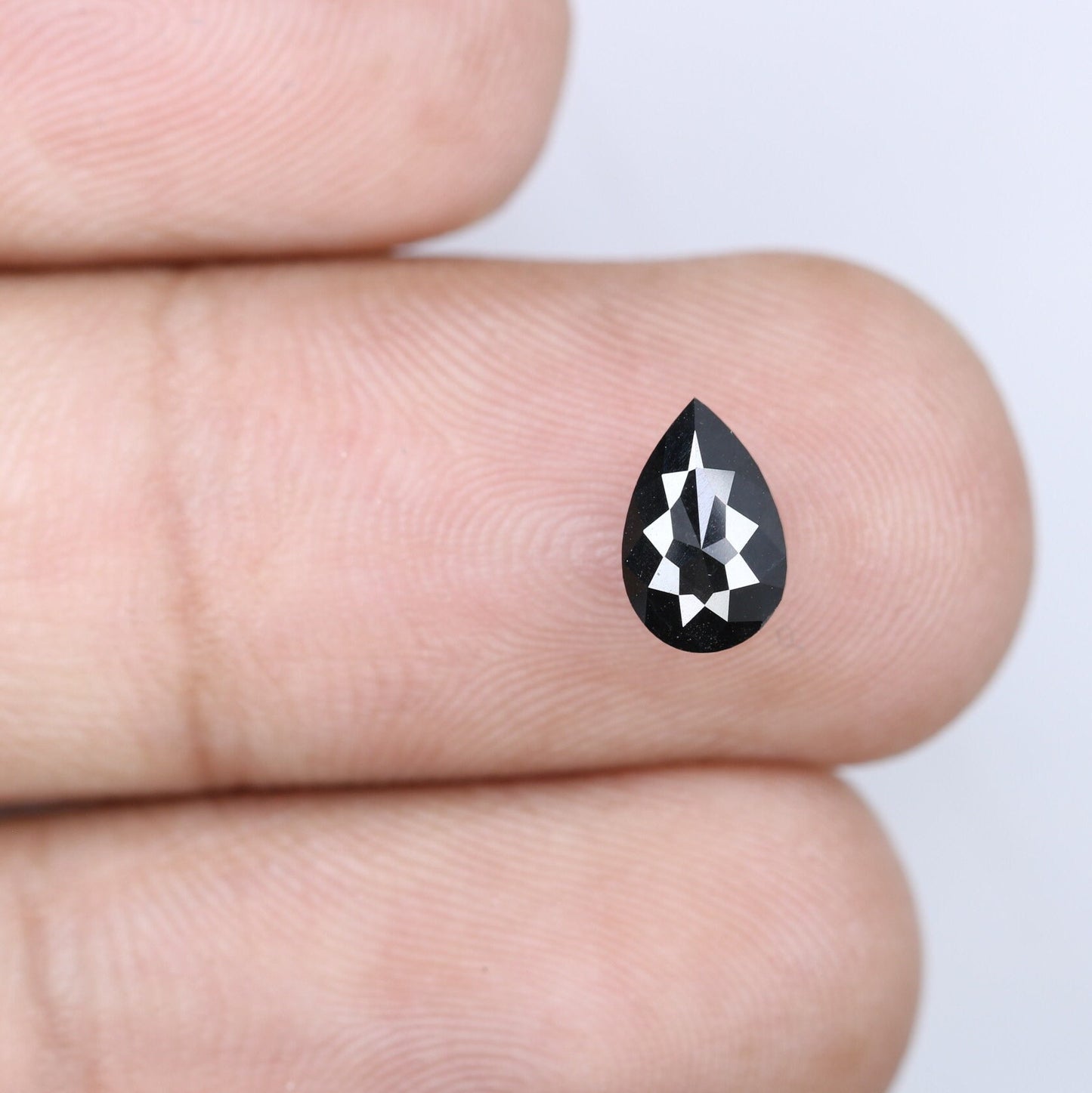 0.90 CT Treated Black Pear Diamond for Engagement Ring | Customizable Jewelry | Elegant Black Diamond Ring