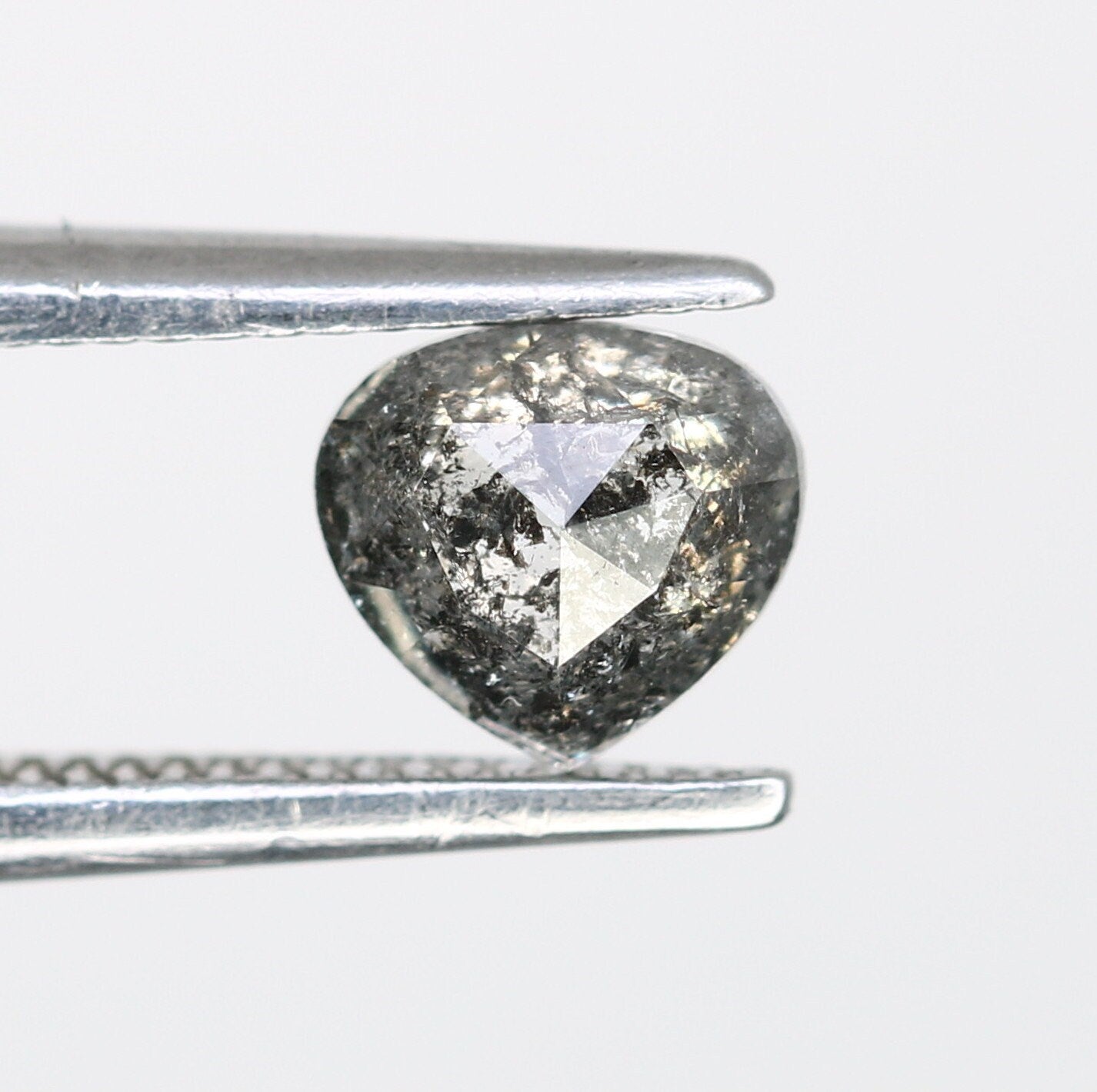 0.50 CT Heart Shaped Salt And Pepper Diamond For Anniversary GiftFor Gold Ring Diamonds