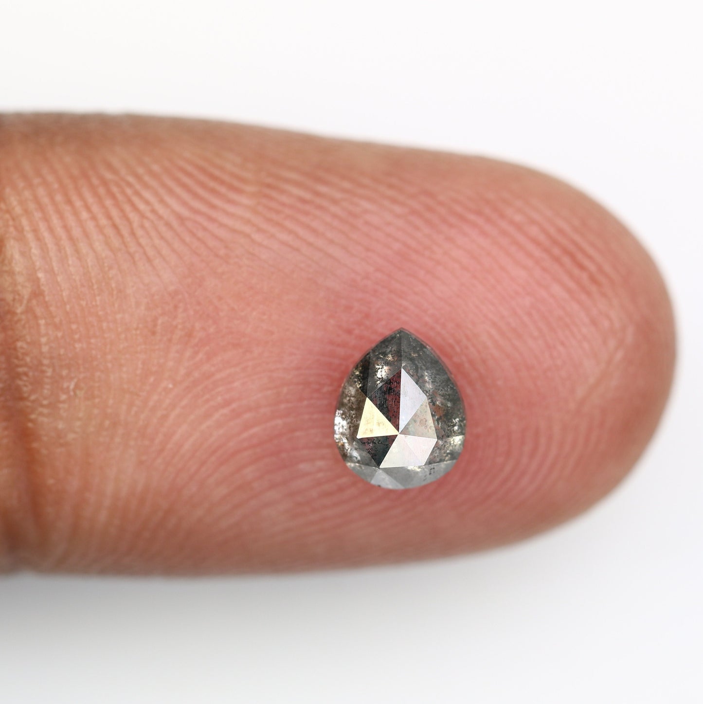 Pear Salt And Pepper Diamond For Engagement Ring 0.90 CT 6.3 x 5.2 mmFor Gold Ring Diamonds