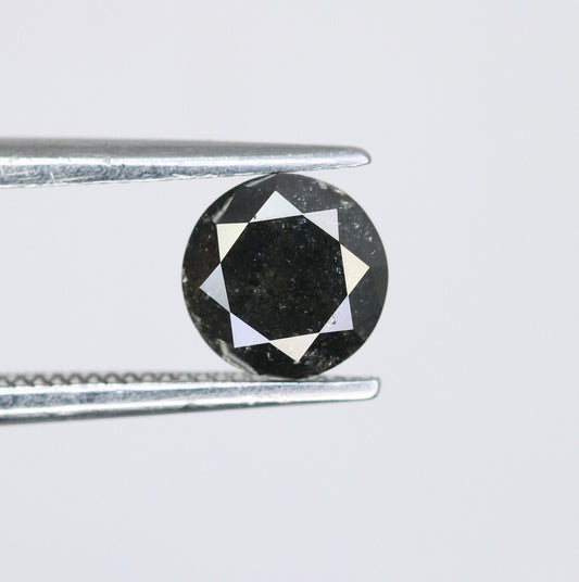 0.93 CT Round Brilliant Cut Salt and Pepper Galaxy Diamond | Ideal for Proposal Rings and Gifts | Loose Stone for Custom Gold Jewelry