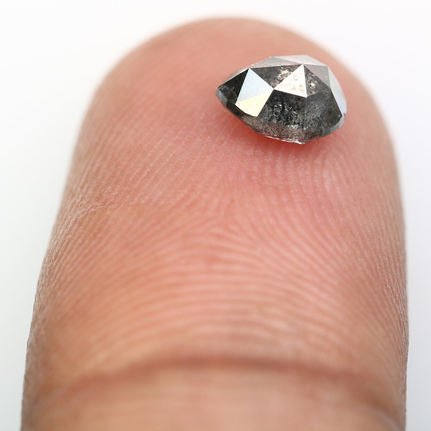 Pear Salt And Pepper Diamond For Engagement Ring 0.90 CT 6.3 x 5.2 mmFor Gold Ring Diamonds