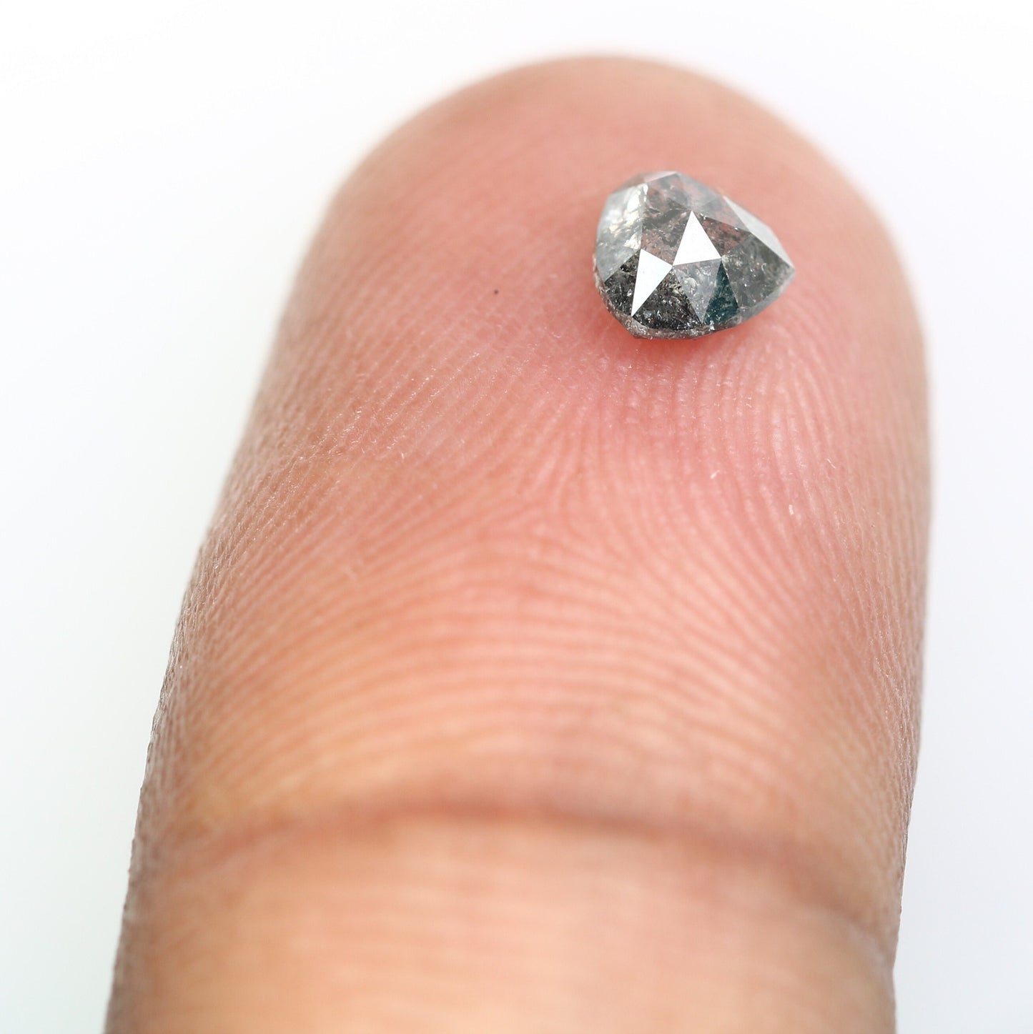 0.50 CT Heart Shaped Salt And Pepper Diamond For Anniversary GiftFor Gold Ring Diamonds
