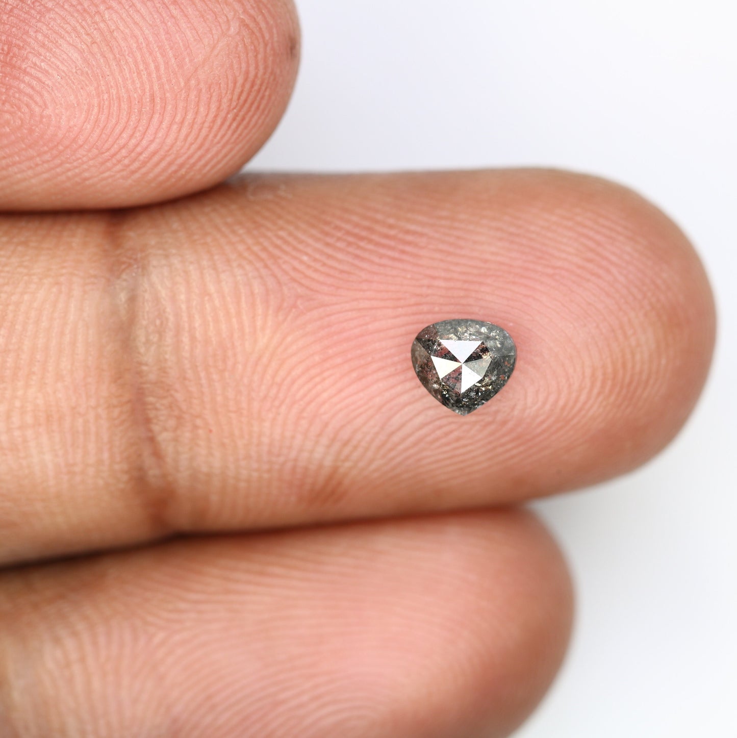 0.50 CT Heart Shaped Salt And Pepper Diamond For Anniversary GiftFor Gold Ring Diamonds