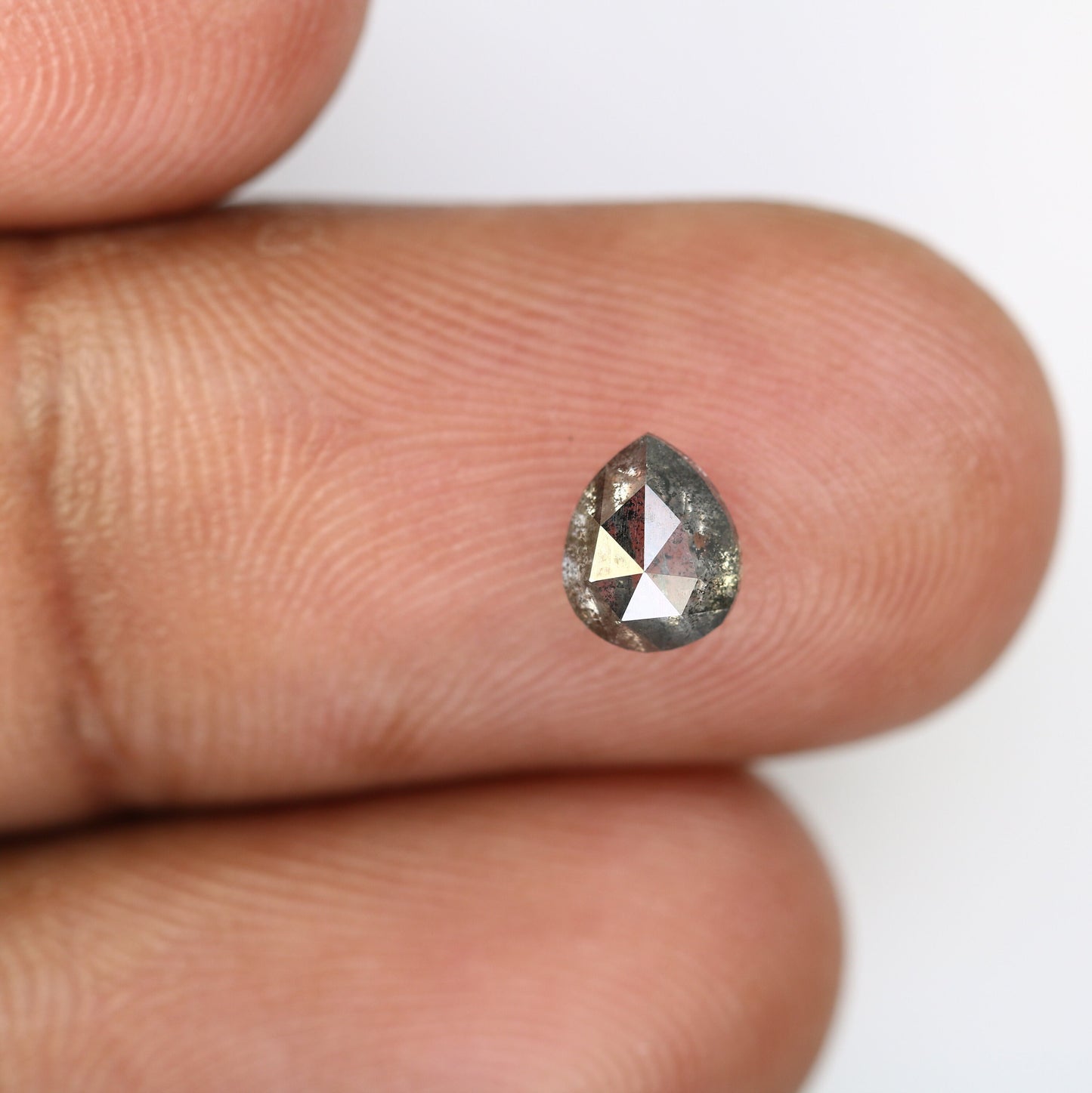 Pear Salt And Pepper Diamond For Engagement Ring 0.90 CT 6.3 x 5.2 mmFor Gold Ring Diamonds