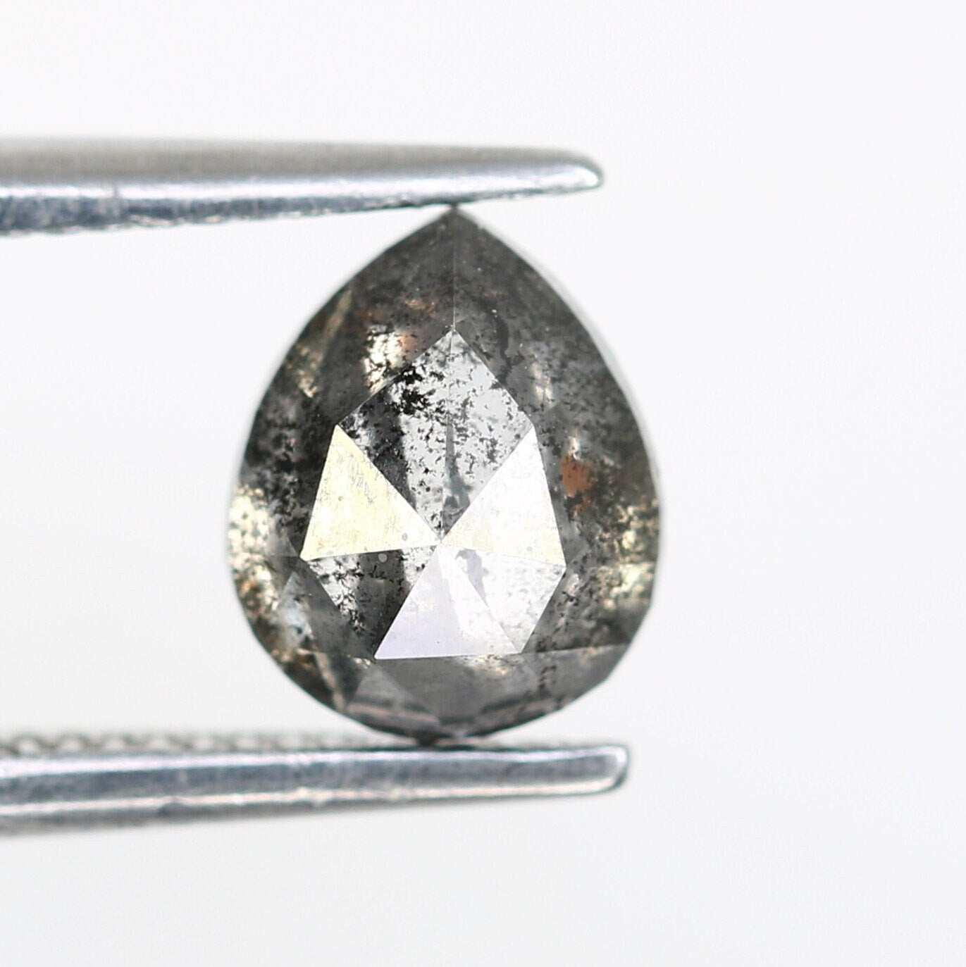 Pear Salt And Pepper Diamond For Engagement Ring 0.90 CT 6.3 x 5.2 mmFor Gold Ring Diamonds