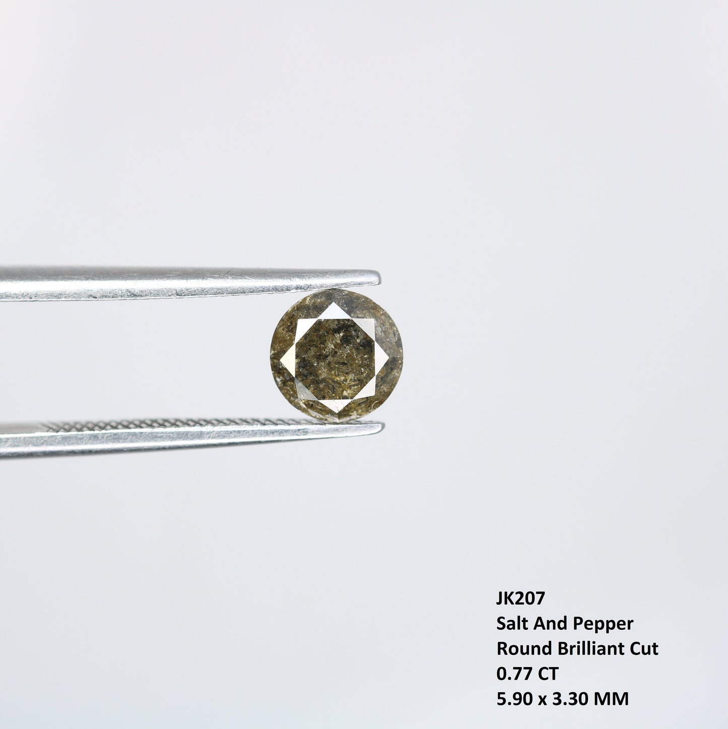 0.77 CT Natural Salt and Pepper Black Round Brilliant Cut Loose Diamond | Ideal for Jewelry Making | Wholesale Pricing Available