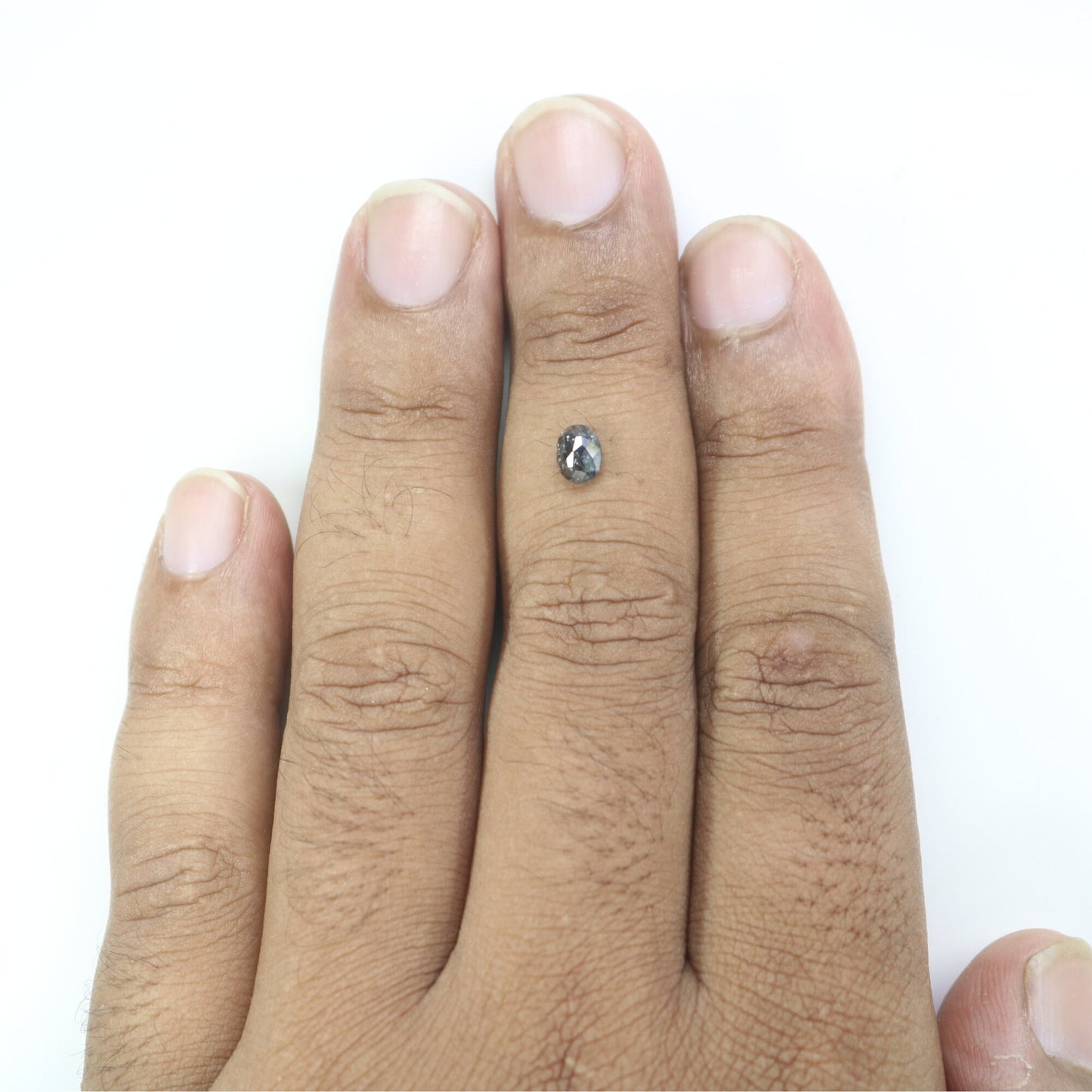 0.69 CT Oval Cut Natural Salt and Pepper Diamond - Unique Proposal Ring, Customizable Jewelry & Thoughtful Gift for Her in Gold
