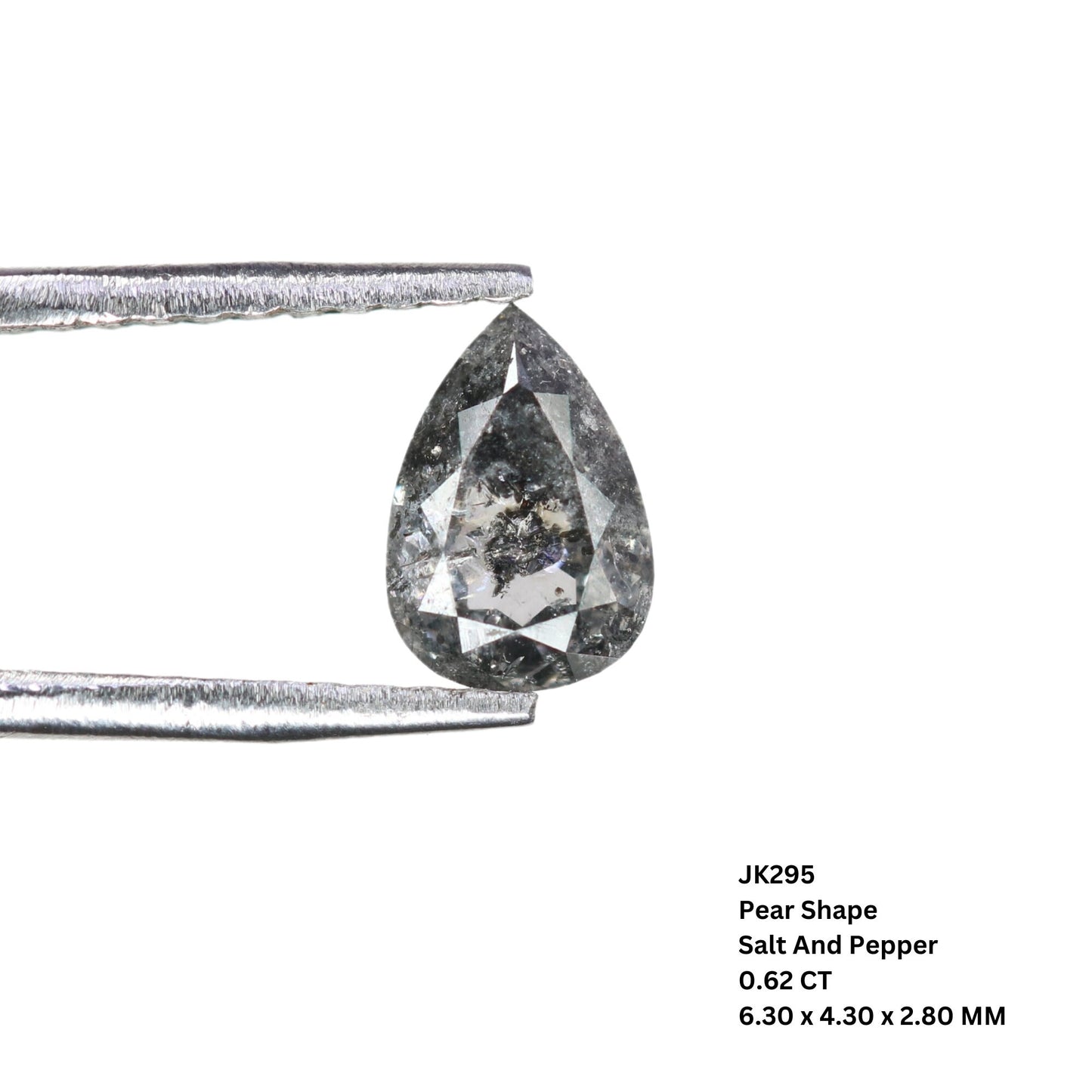 0.62 CT Lovely Pear Shape Loose Salt And Pepper Diamond For Proposal Ring | Diamond Jewelry | Custom Made RingFor Gold Ring Diamonds
