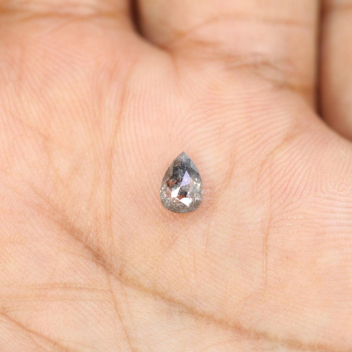 0.62 CT Lovely Pear Shape Loose Salt And Pepper Diamond For Proposal Ring | Diamond Jewelry | Custom Made RingFor Gold Ring Diamonds